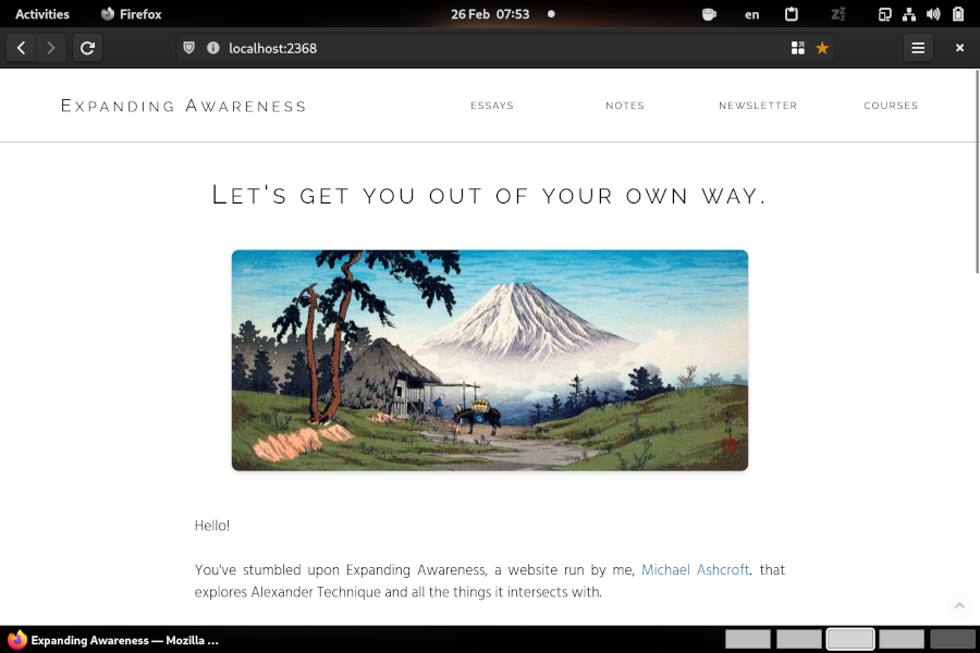 A screenshot of the new Expanding Awareness website A screenshot of the new Expanding Awareness website